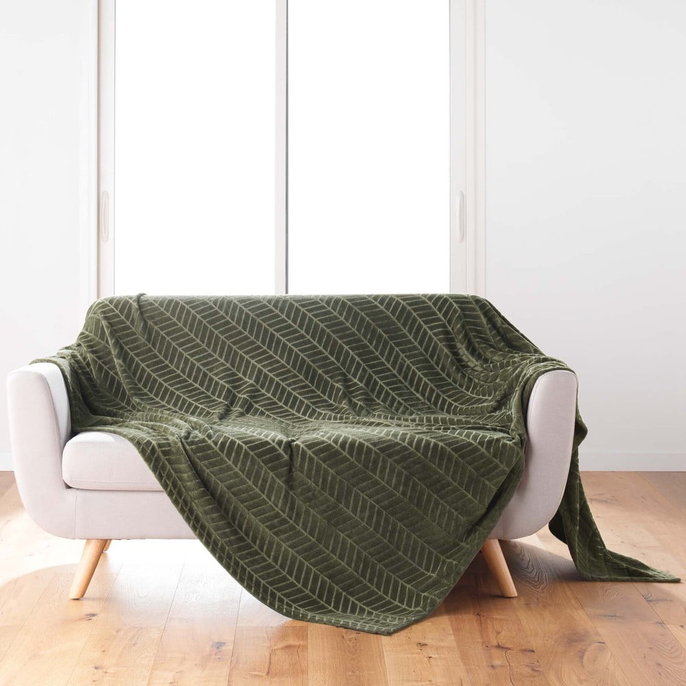 Khaki mikroflanel ágytakaró 180x220 cm Arya – douceur d'intérieur