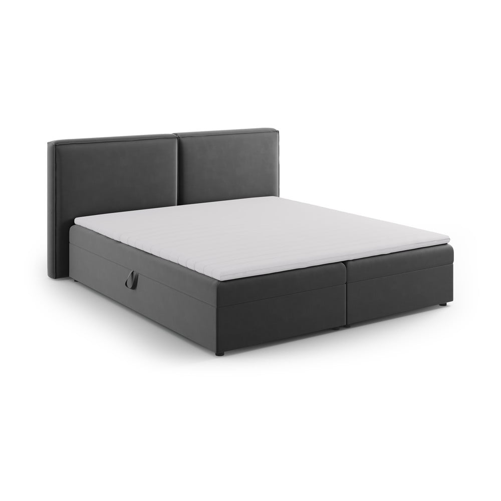 Sötétszürke ágyneműtartós boxspring ágy 160x200 cm Arendal – Cosmopolitan Design