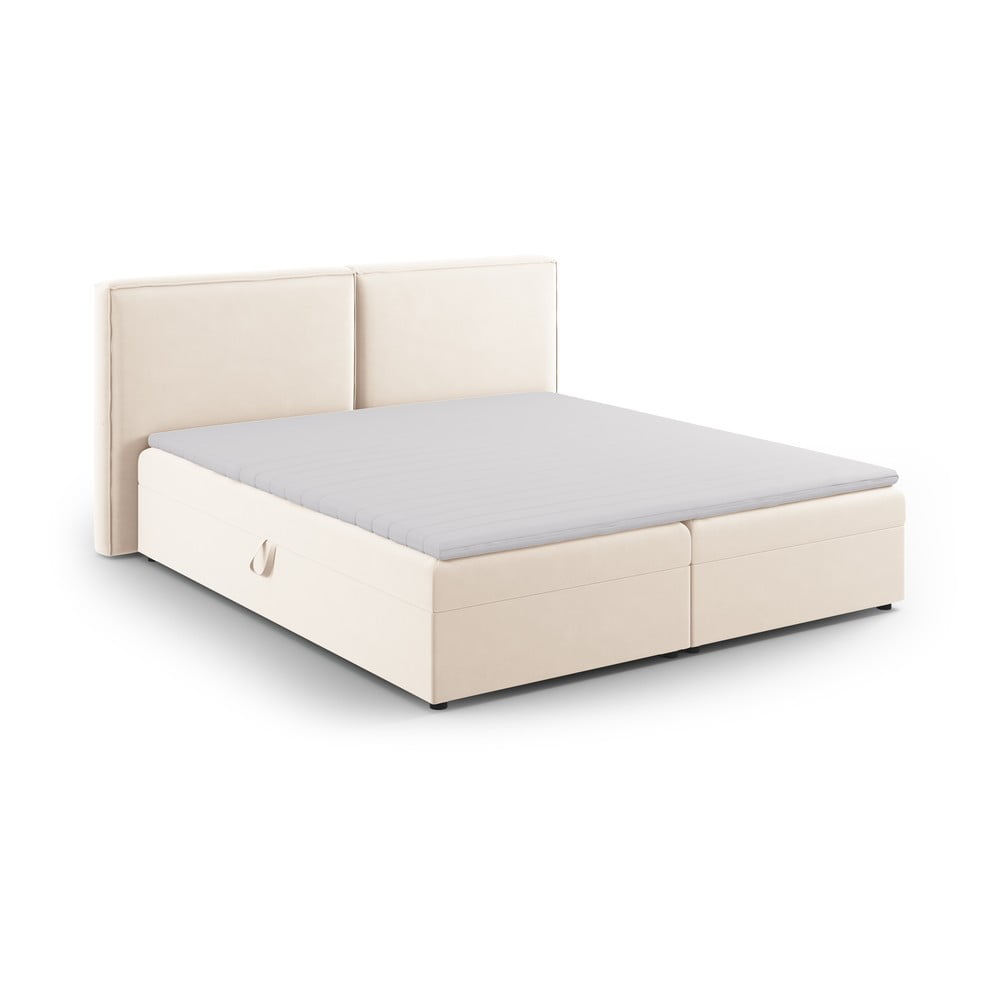 Krémszínű ágyneműtartós boxspring ágy 160x200 cm Arendal – Cosmopolitan Design