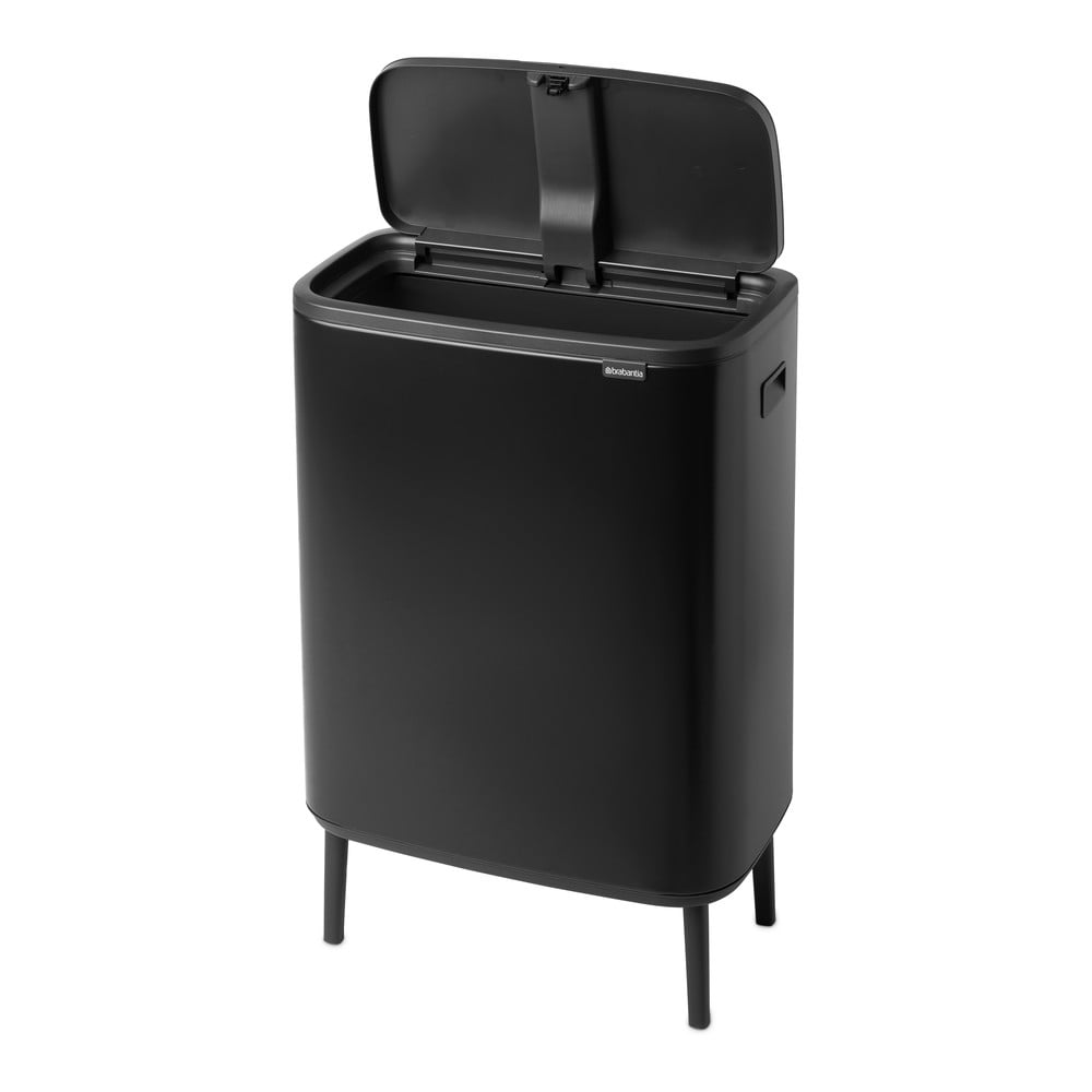 Matt fekete acél érintésre nyíló szemetes 60 l Bo Touch Bin Hi – Brabantia