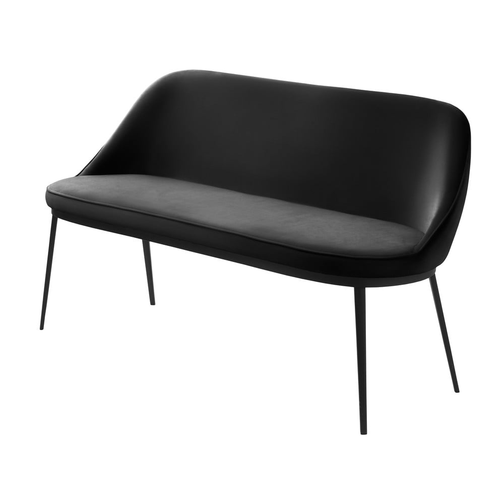 Fekete bőrutánzat kanapé 144 cm Gain – Unique Furniture