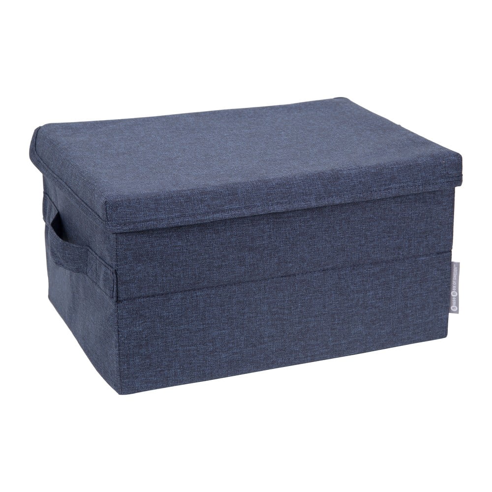 Kék fedeles textil tárolódoboz 35x19x26 cm Soft Storage – Bigso Box of Sweden