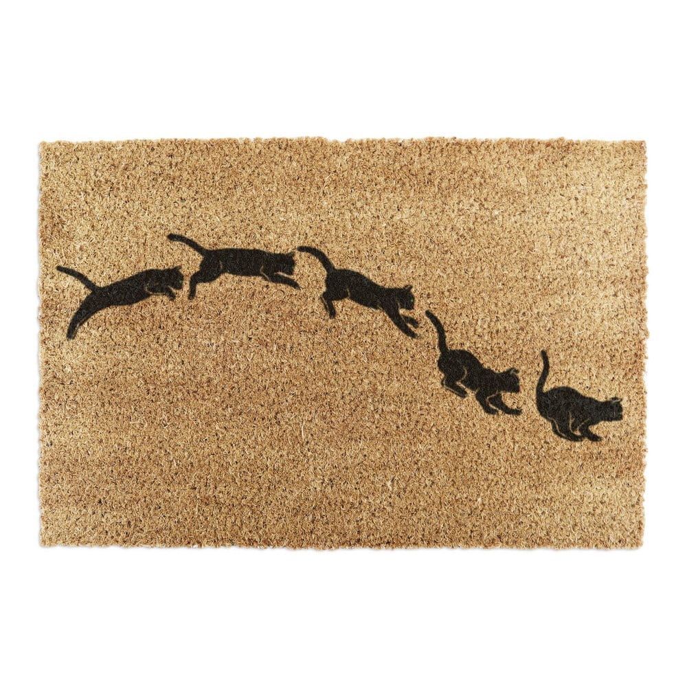 Kókuszrost lábtörlő 40x60 cm Jumping Cats – Artsy Doormats