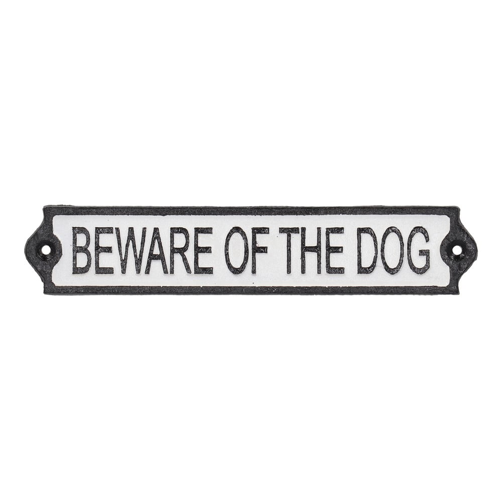 Öntöttvas falitábla 26x5 cm Beware of the Dog – Esschert Design