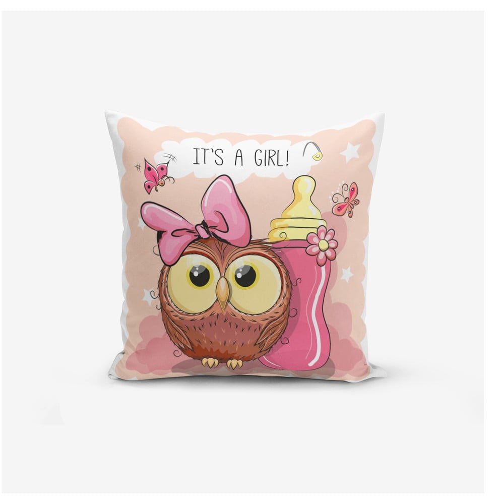 Gyerek párnahuzat 43x43 cm Girl Owl – Mila Home