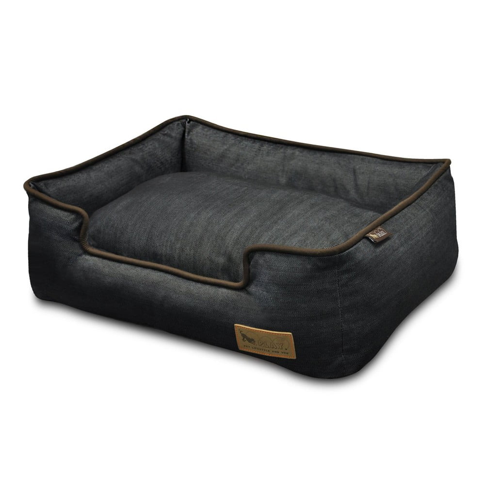 Sötétkék fekhely kutyáknak 110x95 cm Lounge Bed Denim Medieval Blue / Dark Chocolate XL – P.L.A.Y.