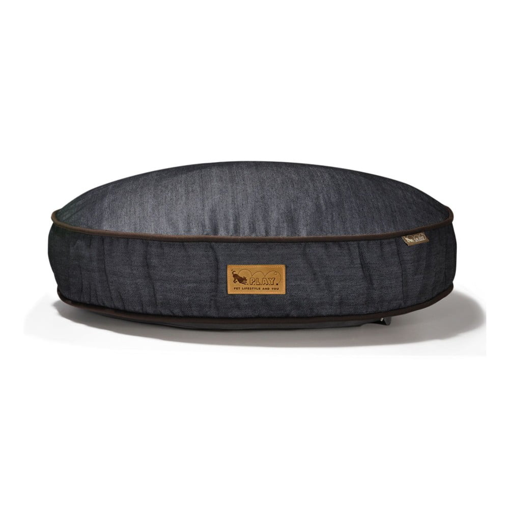 Sötétkék fekhely kutyáknak ø 90 cm Round Bed Denim Medieval Blue / Dark Chocolate M – P.L.A.Y.