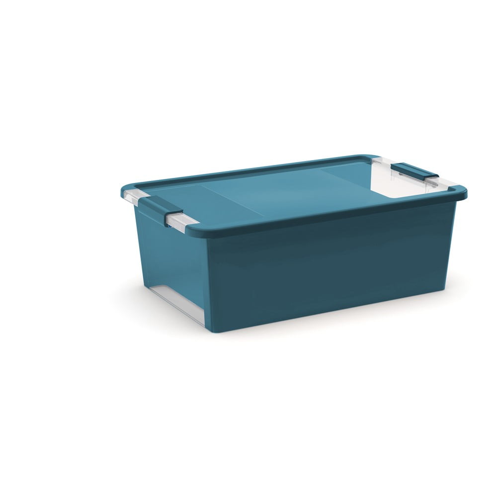 Petróleumkék fedeles műanyag tárolódoboz 55x35x19 cm Bi-Box – KIS